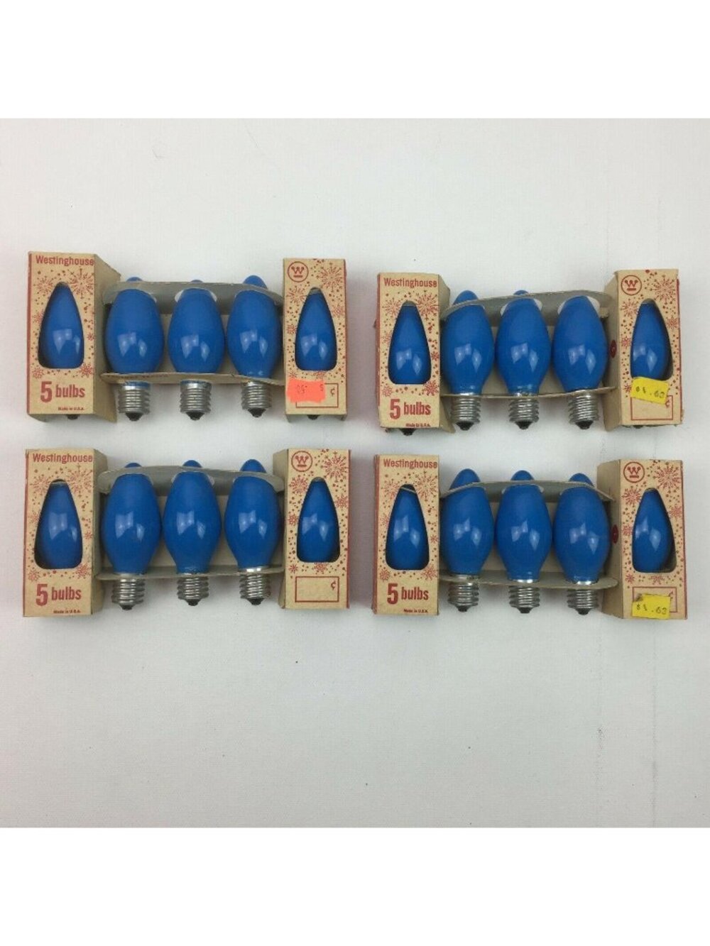 Vintage Westinghouse Christmas Bulbs D14 C-9 1/2 or Hanukkah Blue Lights 4 Sets